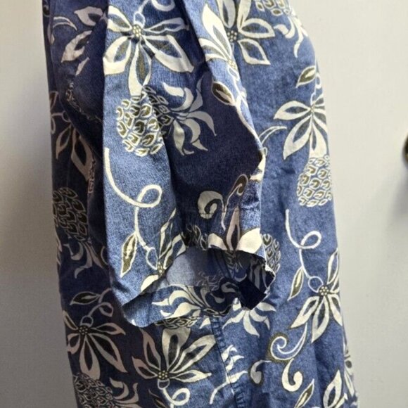 Campia Moda Tropical Hawaiian Shirt Pineapples & Flowers 100% Cotton Size Medium - Picture 2 of 4